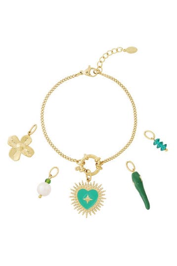 Diy armband van een groen hart (Charme armbanden, Armbanden), Verzenden, Nieuw, Zilver, Overige materialen