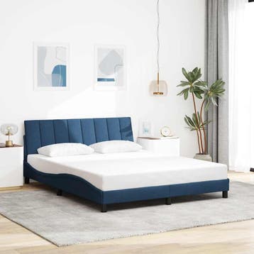 vidaXL Bedframe zonder matras Hanko stof blauw 160x200 cm, 200 cm, Stof, 160 cm, Verzenden
