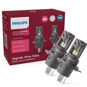 Philips H4/H19 LED Ultinon Access 6000K – 2 stuks, Verzenden, Nieuw