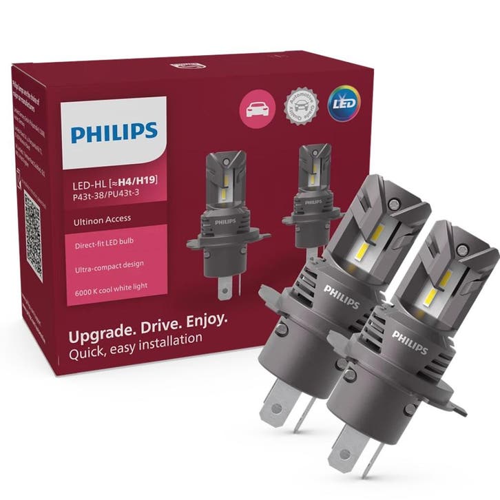 Philips H4/H19 LED Ultinon Access 6000K – 2 stuks, Auto-onderdelen, Verlichting, Nieuw, Verzenden
