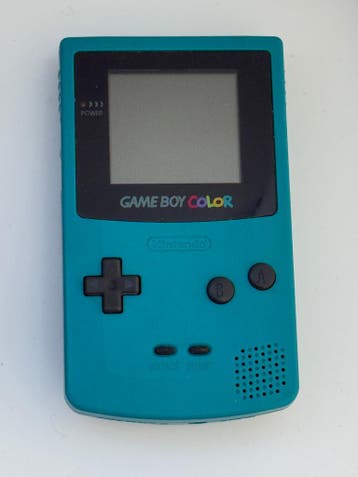 Game Boy Color lichtblauw (Teal) met net Scherm, Verzenden, Gebruikt