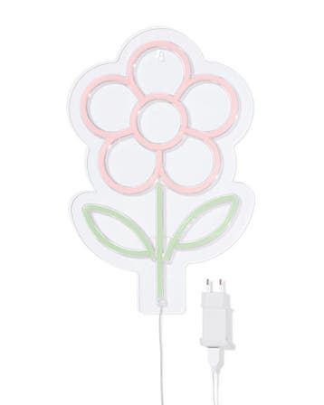 HEMA Neon led-lamp 40x26x1.3cm bloem, Verzenden, Nieuw