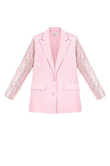 Dames Blazer met Franjes Mouwen — Statement Jas - Roze / L, Verzenden, Nieuw