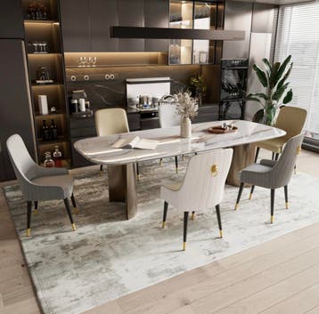 Set van 2 Luxe Eetstoelen PU Leer met Gouden Leeuwenkop, Verzenden, Nieuw