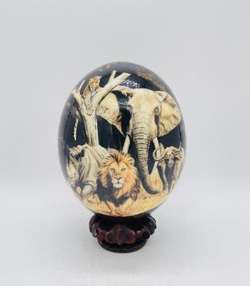 Struisvogel Ei - Genus Struthio - 17 cm - 11 cm - 11 cm-