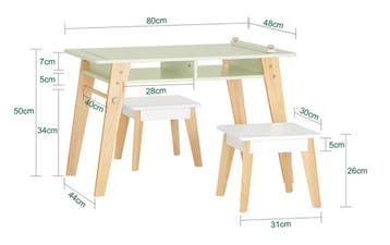 Kinder Tafel met 2 Stoelen enamp; Opbergruimte – Speelset, Verzenden, Nieuw