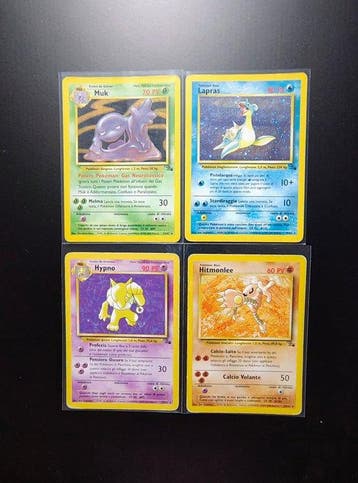Pokémon - 4 Card - Muk Holo - Lapras holo - Hypno Raro -, Nieuw