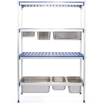 Opbergrek | Aluminium/Kunststof | 4 Schappen | GN-containers, Verzenden, Nieuw in verpakking
