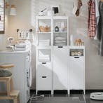 2dekans | SoBuy Badkamer Kolomkast - 2 Planken - 1 Wasmand -, Ophalen of Verzenden, Zo goed als nieuw