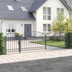 vidaXL Tuinhekgate met gebogen top Assen Grijs 500 x 75 cm, Verzenden, Nieuw