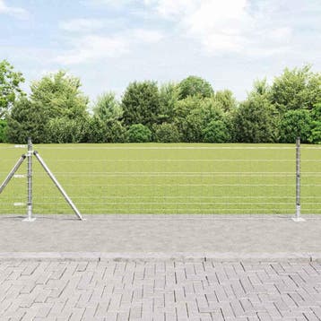 vidaXL Euro-hek met betonnen voetstuk 25 x 0,4 m, Verzenden, Nieuw, IJzer