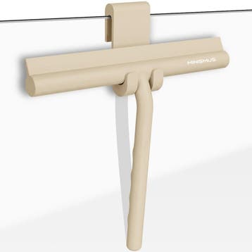 Douchewisser 21 cm met deurhaak, siliconen blad Beige, Nieuw