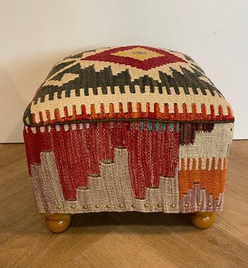 Kelim Poef(Ongebruikt/Nieuw) - Kelim - 34 cm - 34 cm, Nieuw