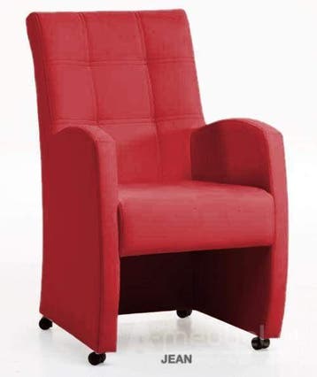 Eetkamerstoel Jean - eetkamerstoelen - Rood, Nieuw, Rood, Stof