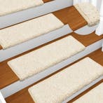 vidaXL Trapmatten 15 st 65x21x4 cm Wit Rechthoekige Rand, Doe-het-zelf en Verbouw, Ladders en Trappen, Verzenden, Nieuw