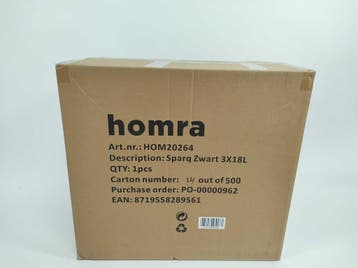 Homra Prullenbak Sparq 54L - Zwart, Huis en Inrichting, Woonaccessoires | Prullenbakken, Verzenden, Nieuw