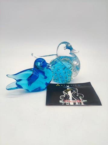 V.Nason&C. Murano - Presse-papier (2) - Coppia di anatre -