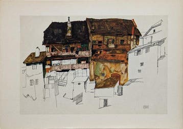 Egon Schiele (1890-1918), after - Alte Häuser in Krumau