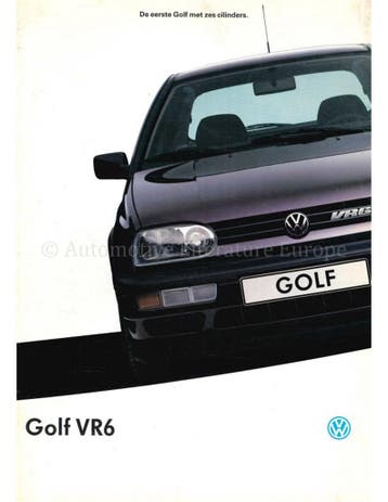 1993 VOLKSWAGEN GOLF VR6 BROCHURE NEDERLANDS, Nieuw, Volkswagen, Author