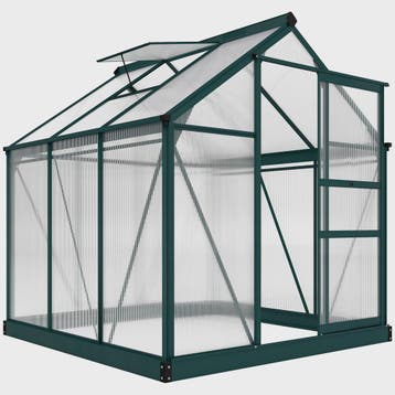 Outsunny Polycarbonaat Tuinkas 190x201 cm UV-bestendig met D, Verzenden, Nieuw
