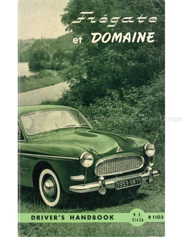 1959 RENAULT FREGATE | DOMAINE INSTRUCTIEBOEKJE ENGELS