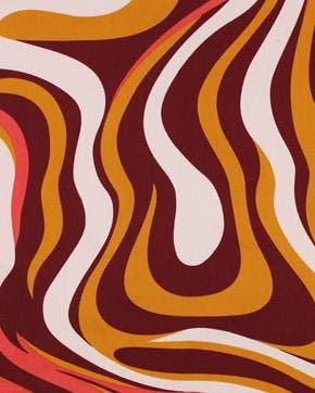 Satijn Katoen Abstract Bordeaux, Nieuw, Rood