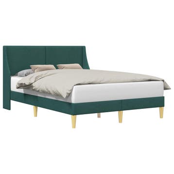 vidaXL Bedframe 192 x 144 x 96 cm aansluitplaat, Verzenden, Nieuw, Groen, Stof