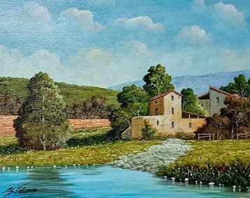 Giorgio Valenza (XX) - Idillio rurale lungo il fiume