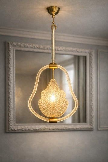 Plafondlamp - Messing, Glas - Murano-glas
