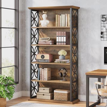 Industriële Boekenkast 6-Laags - 180 cm Hoge Open Opbergkast, Verzenden, Nieuw