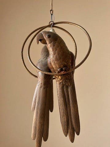 sculptuur, Sergio Bustamante Mixed Metal Parrot Sculpture -