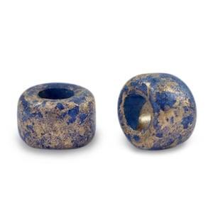 5 x DQ Grieks keramiek kralen gold spot 9mm Dark blue gat..., Ophalen of Verzenden, Nieuw, Kraal