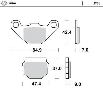 Motomaster Compound 21 Achterremblokken Kawasaki KDX125 1990, Ophalen of Verzenden, Nieuw