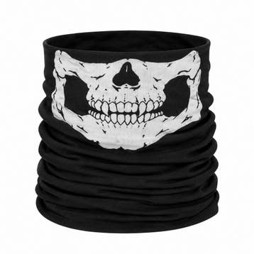 Haarband Multifunctioneel 45x25cm - Schedel Print - Wit, Nieuw