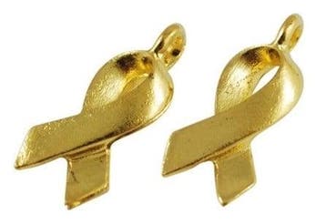 5 x Metalen ribbon bedeltjes goud kleur 18mm x 6mm gat 2mm, Ophalen of Verzenden, Nieuw, Bedel