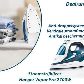 Stoomstrijkijzer Haeger Vapor Pro 2700W, Witgoed en Apparatuur, Verzenden, Nieuw, Strijkijzer met snoer