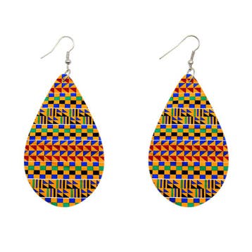 Kente Oranje - Afrikaanse oorbellen, Ophalen of Verzenden, Nieuw