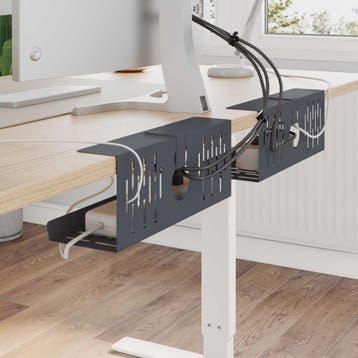 vidaXL Kabelgoot voor onder bureau 2 st Antracietkleurig, Verzenden, Nieuw