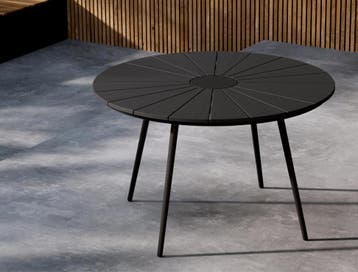 Ronde Tuintafel  Roos Zwart –  Polywood 120 cm The Outsider, Verzenden, Nieuw