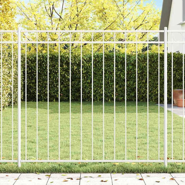 vidaXL Hecelement ASSEN 170 x 150 cm Staal Wit, Tuin en Terras, Schuttingen, Nieuw, IJzer, Verzenden