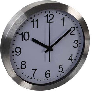 2dekans | Perel Wandklok, rond, analoog, 30 cm,, Ophalen of Verzenden, Zo goed als nieuw