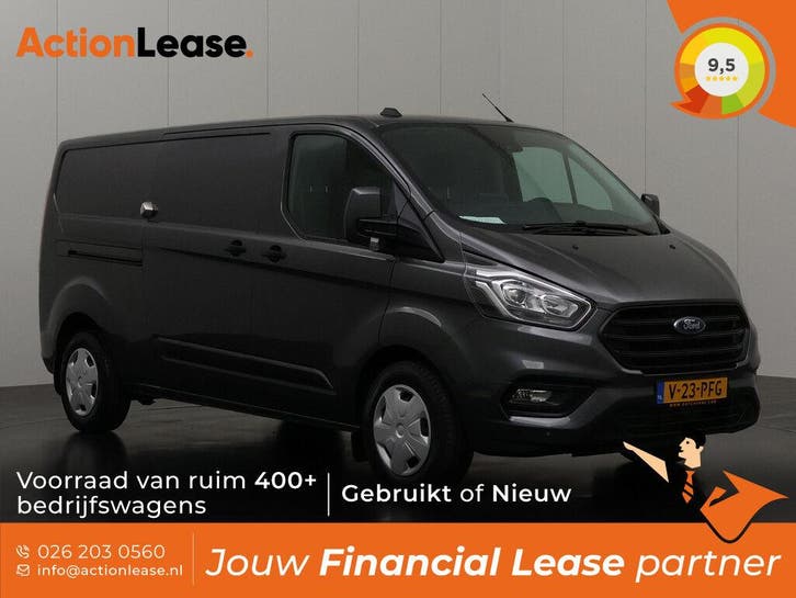 Ford Transit Custom Bestelbus L2 H1 2023 Diesel, Auto's, Ford, Dealer onderhouden, Te koop, Zwart, Handgeschakeld, Financial lease