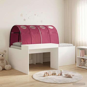 vidaXL Bed met Tunnel 3 st Artisian Eik en Rood Bewerkt hout, Verzenden, Nieuw, Wit, Hout