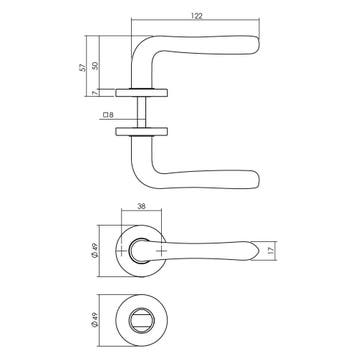 Intersteel Deurkruk Saturnus op rozet met, Verzenden, Nieuw