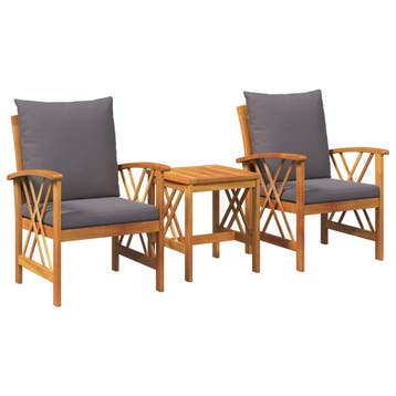 vidaXL Tuinbankenset 3 st Olie naturel Massief Acaciahout, Verzenden, Nieuw, 3 zitplaatsen
