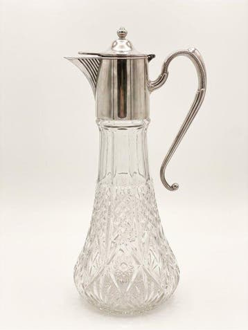 Karaf - Glas, Zinklegering - Engelse verzilverde karaf