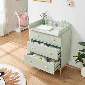 Luiercommode Sarievn met verschoonunit 100x80x53 cm mintgroe, Verzenden, Nieuw