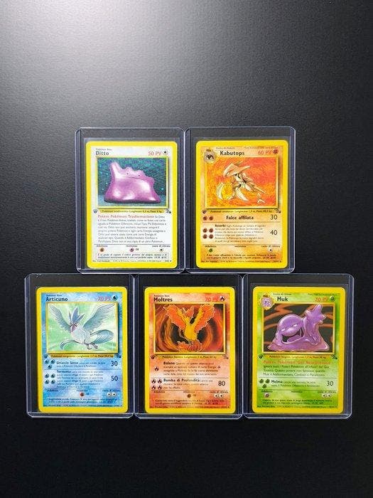 Pokémon - 5 Card - 1° Edizione Fossil - ITA - Ditto Holo -, Hobby en Vrije tijd, Verzamelkaartspellen | Pokémon