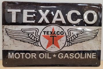 Texaco motor oil gasoline reclamebord, Verzamelen, Ophalen of Verzenden, Nieuw