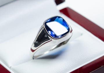 - 835 zilver - Saphir-Verneuil - Zegel - Ring